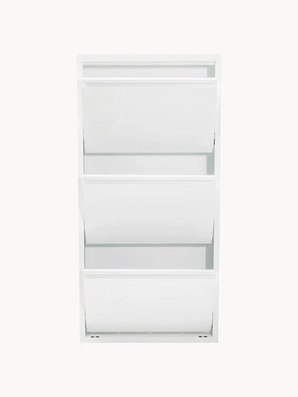 Lot de 2 - 1 payé = 2 reçus Meuble à chaussures mural pliable Caruso - Blanc