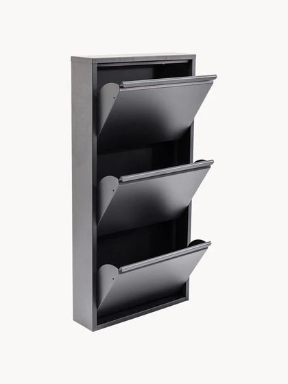 Lot de 2 - 1 payé = 2 reçus Meuble à chaussures mural pliable Caruso - Gris foncé