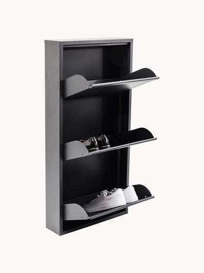 Lot de 2 - 1 payé = 2 reçus Meuble à chaussures mural pliable Caruso - Gris foncé