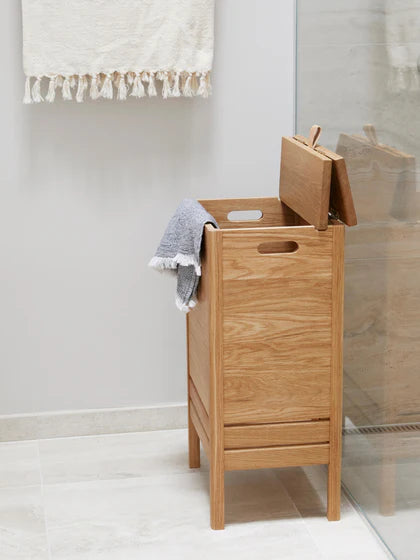 Panier à linge en bois de chêne, ligne A